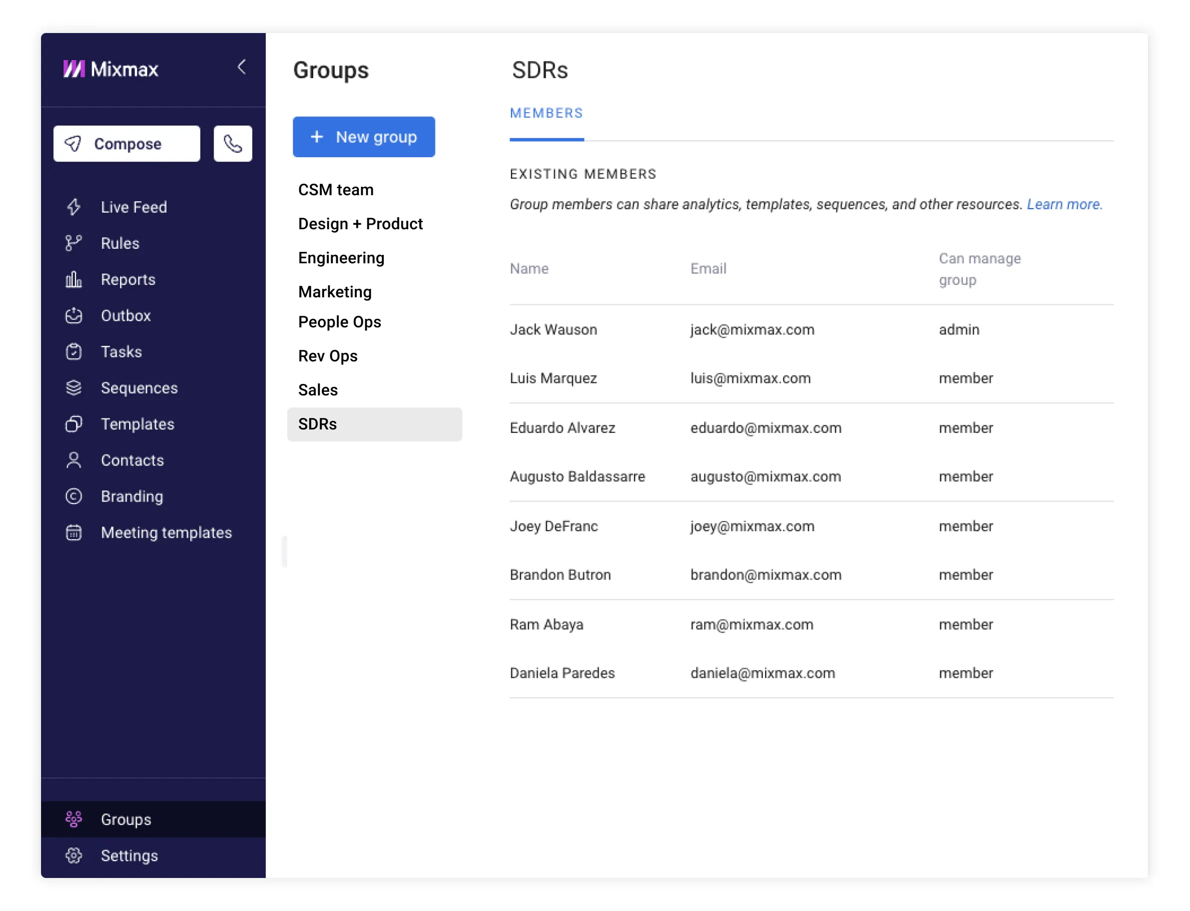 Group settings