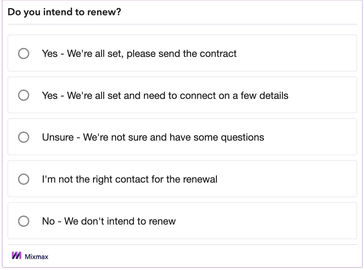 Intend to renew poll Mixmax
