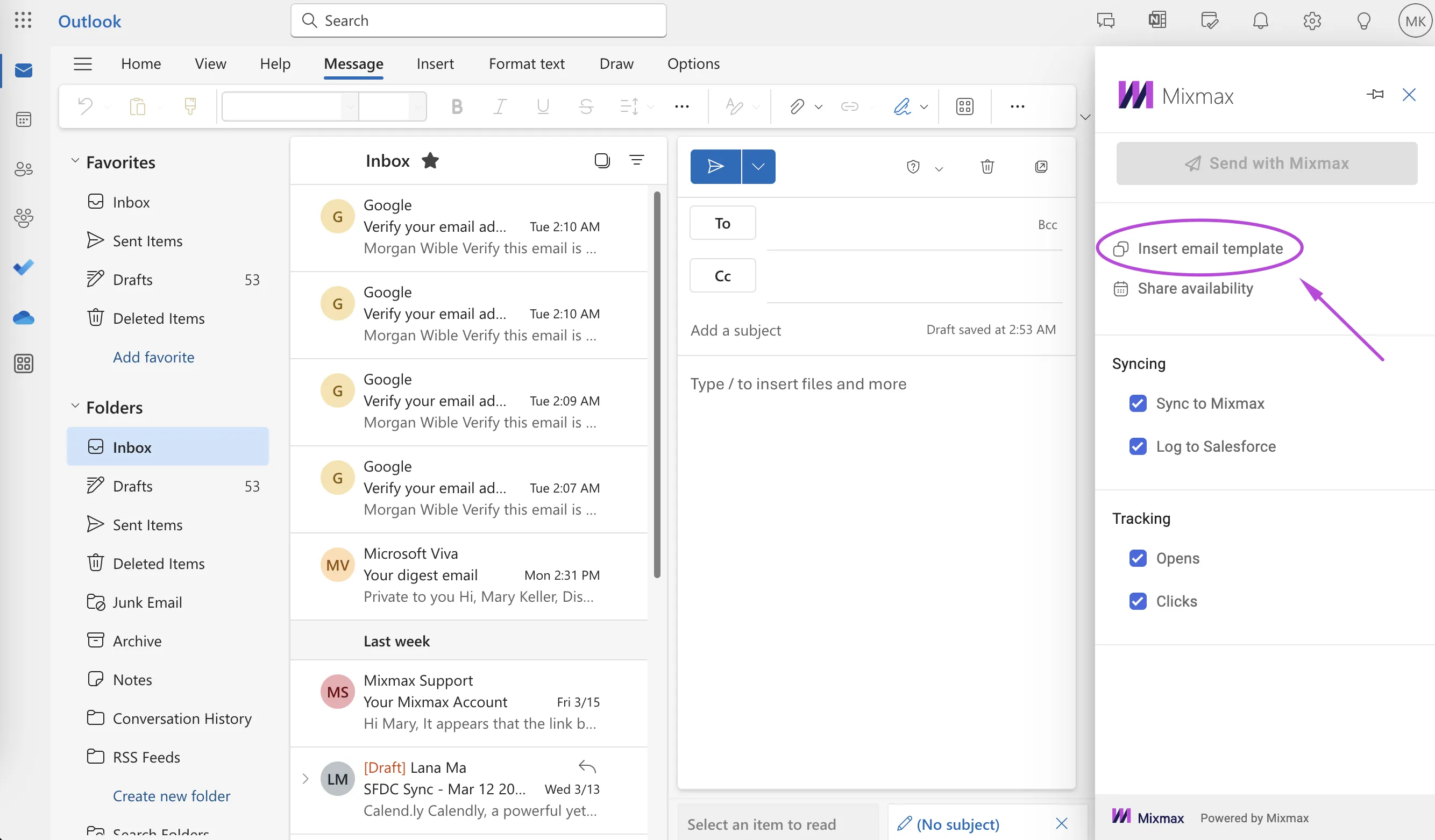 Outlook Mixmax Sidebar Templates