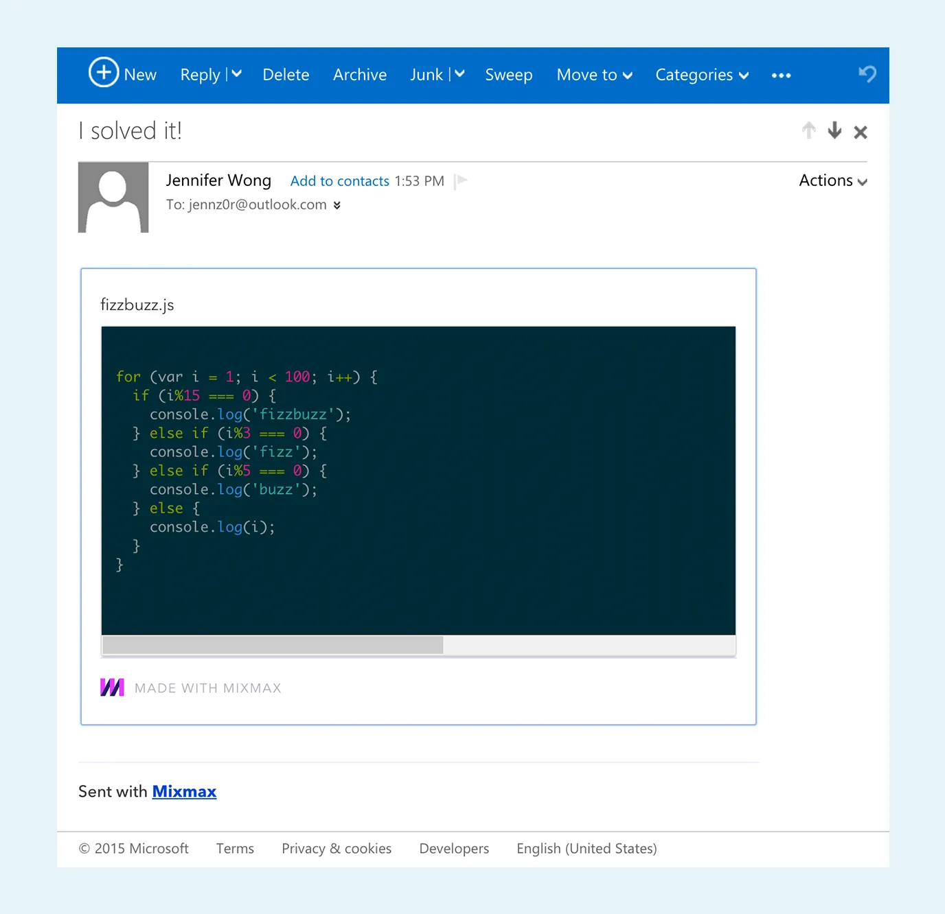 Code snippet with dark mode