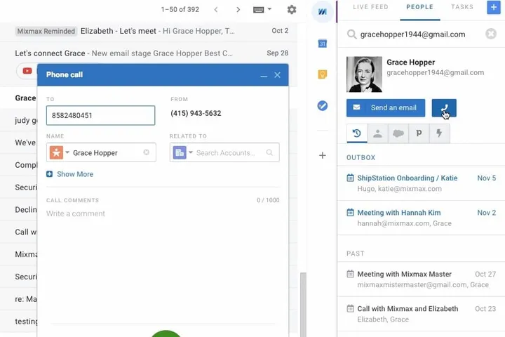 Make Calls Directly from the Mixmax Sidebar