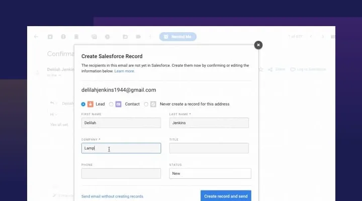Email recipients not in Salesforce? Now they are!