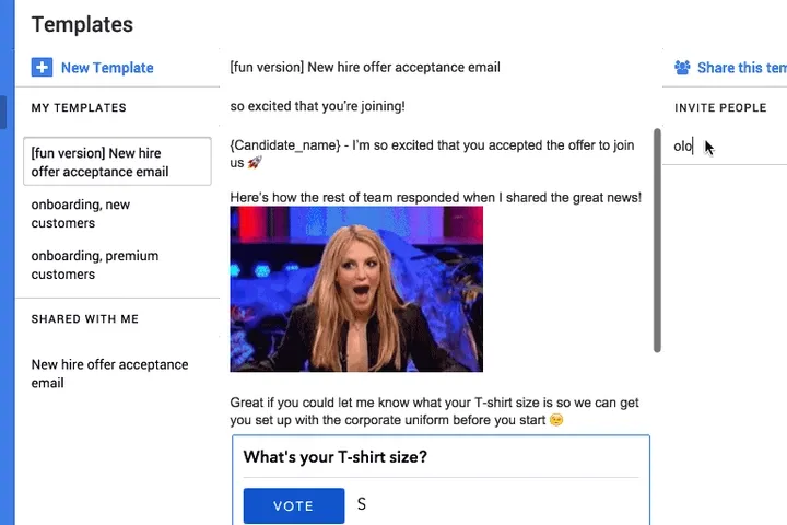 Team email: Introducing Shared Templates