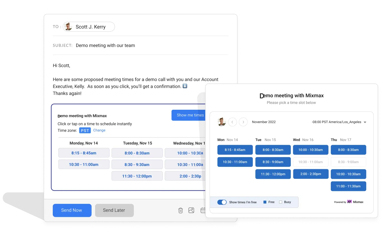 Sending a calendar link may also be convenient, but that doesn't mean your recipient should be tasked with the back-and-forth.