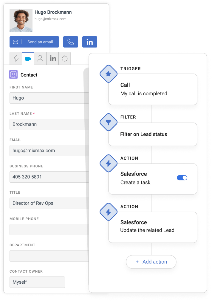 Automatically log calls to Salesforce
