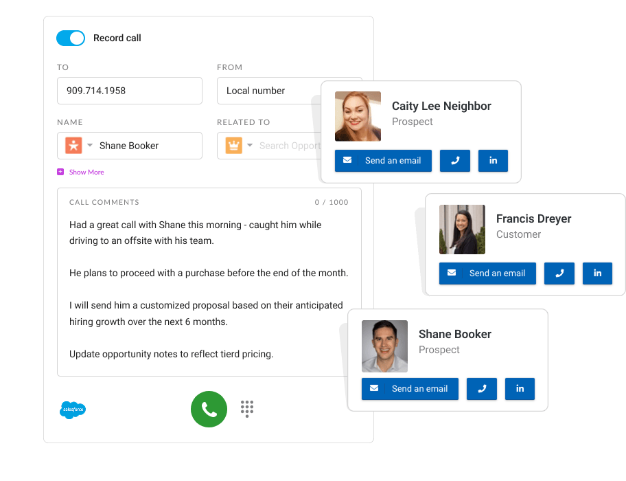 Call from Mixmax, Gmail, or Salesforce