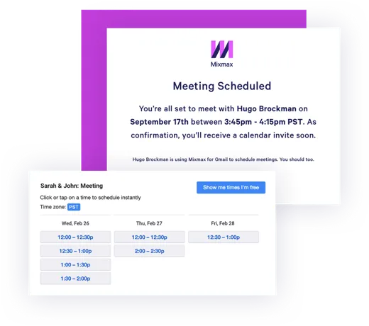 Gmail Calendar Integration One click meeting scheduler