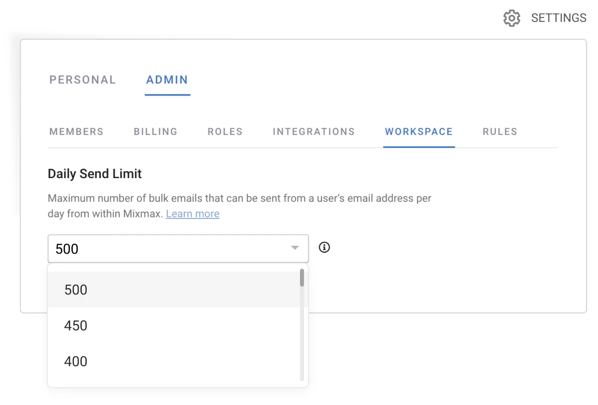 How to set the daily send limit