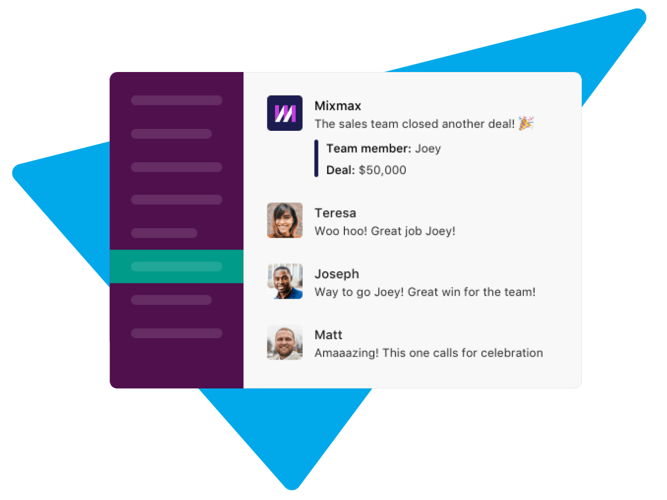 Celebrate closed-won deals as a team