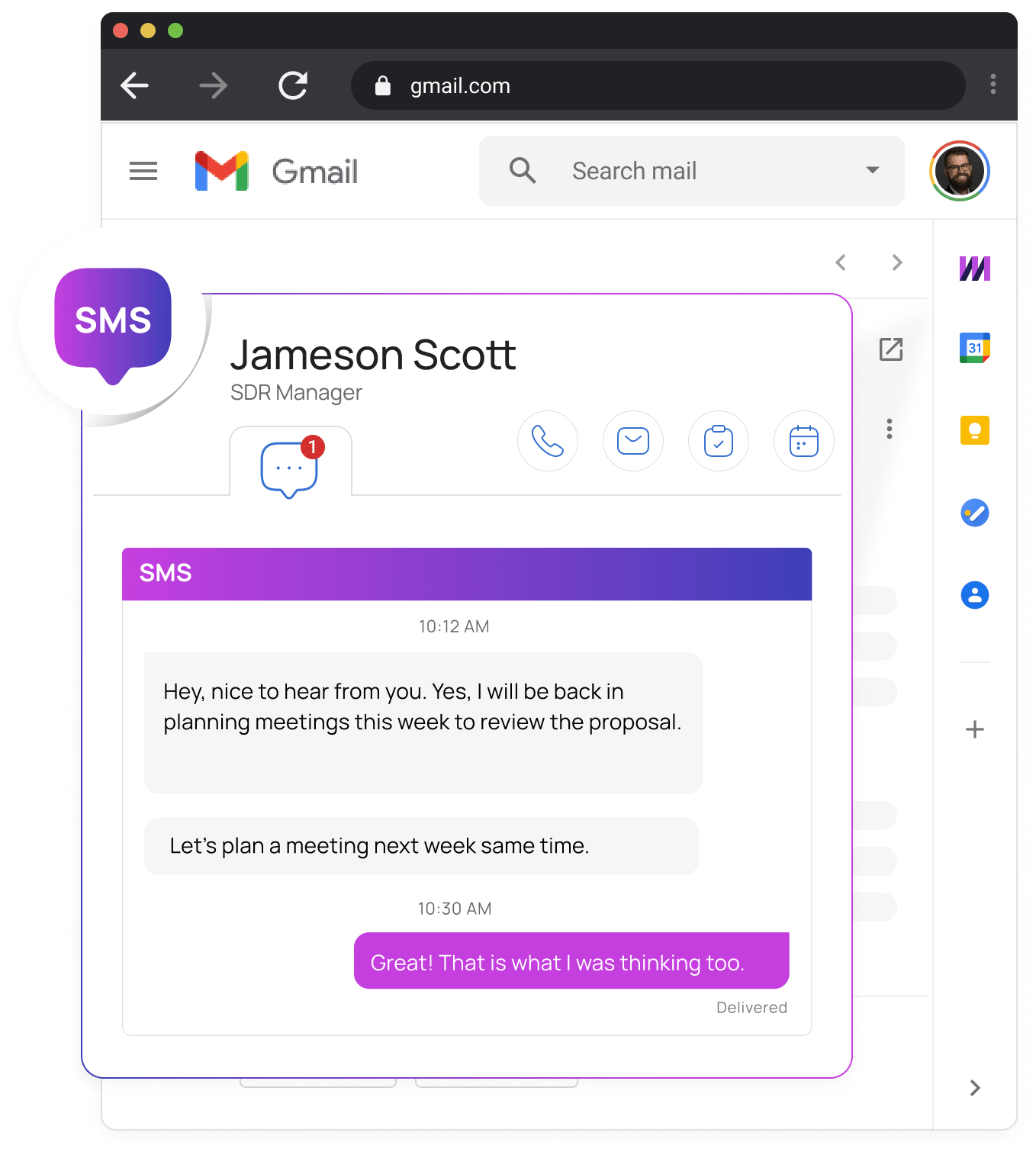 SMS integration with Mixmax