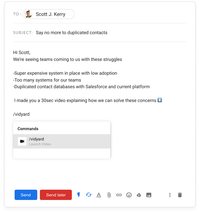 Record and send videos on the fly